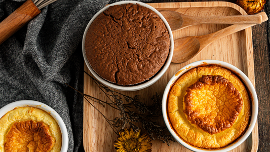 Cheese and Chocolate Soufflés