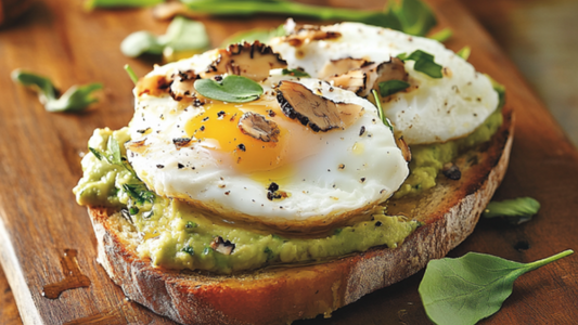 Avocado Toast with Poached Egg and Truffle Carpaccio