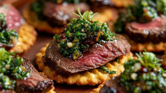 Thanksgiving Steak and Chimichurri Cracker Appetizer