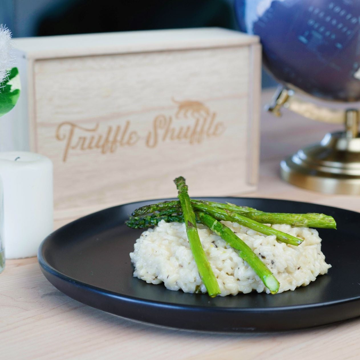 Black Truffle Risotto & Roasted Asparagus with Laurel Glen Vineyards