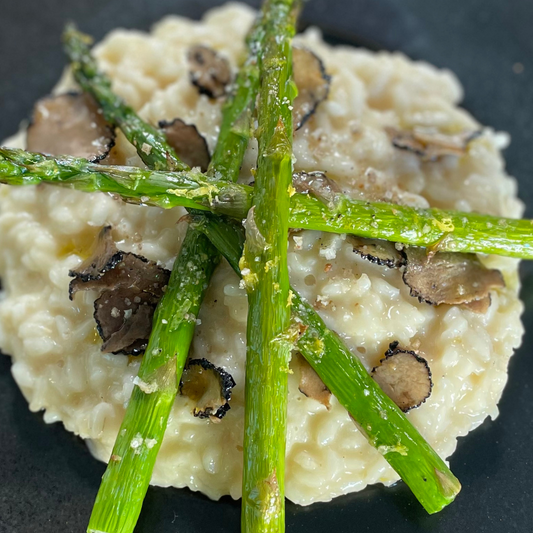 Black Truffle Risotto & Roasted Asparagus with Laurel Glen Vineyards